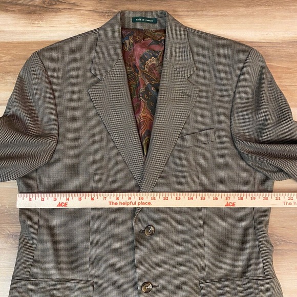 Lauren Ralph Lauren Blazer Mens 40R Wool Paisley lined 2 Button Green Brown - Picture 5 of 14